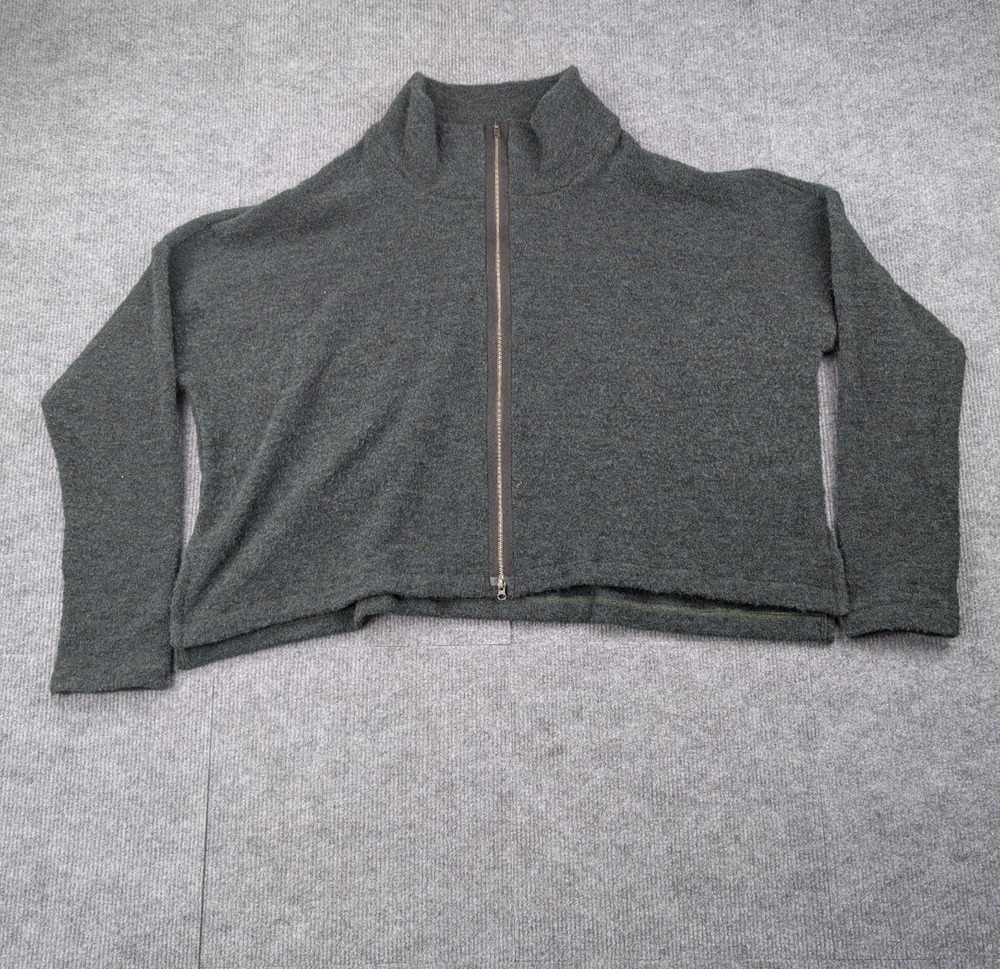 Bryn Walker Cardigan Womens Medium Lagenlook Alpaca Zip Sweater Wool Artsy Layer